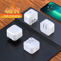 40w Charger Single Ports Type-C PD40w Fast Charging Phone Adapter For iPhone 15-17 Xiaomi Samsung Huawei Oneplus POCO Cellphones