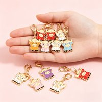 10pcs Scottish Highland Cow Keychain Charms, Alloy Enamel Animal Pendants for DIY Luggage, Bags, Shoes, and Floral Decoration.