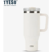 Tyeso 900/1200ML Tumbler Bottle Stainless Steel Car Mug With Handle Straw Thermal Iced Travel Vacuum Insulated Coffee Hot Cup