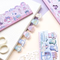 Sanrio Cartoon Scene Hello Kitty Cinnamoroll Memo Pad Sticky Note Cute Kuromi Melody Stationery Notepad Bookmark School Supplies