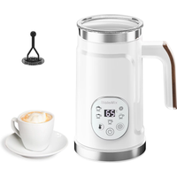 BioloMix Upgraded 5-in-1 LED Touch Screen Milk Frother for Lattes & Coffee, Hot And Cold Foam Maker