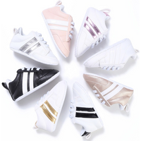 Chaussures pour nouveau-né garçon fille, Sport classique, semelle souple en cuir PU, multicolore, premiers pas, mocassins de berceau, baskets décontractées