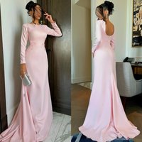 Customized Fashion Sizes Available Jersey Pleat Flower Beading Mermaid Scoop Neck Long Dresses Bespoke Occasion Dresses Formal
