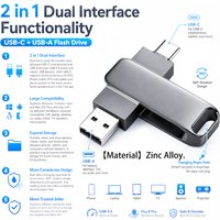 High Speed USB Type C USB Flash Drive 128GB Metal OTG Pendrive 64GB 2 in 1 USB Stick 32GB 16GB Business Storage USB Flash Drive