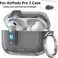 for Airpods Pro 3 New Clear Case Magnetic Automatic Lock Design with Phone Stand & Cleaner Kit Protective Case for Airpods Pro 3