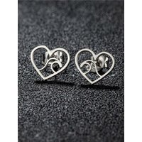 SMJEL Tiny Ballet Earrings for Women Girls Jewelry Romantic Stainless Steel Stud Earrings Wave Moon Ear Earing Pendients