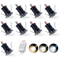 9/18PCS 1W IP65 Mini LED Spotlight 12V Driver Dimmable Ambient Downlight Spot Lamp for Ceiling Stairs Walkway Cabinet Lighting