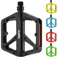 AliExpress NPY NEW Double DU Bearing Bike Pedals with Reflector for Mountain Road Cycling Flat Bicycle Platform Pedals Cycling Accessori
