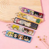 Kawaii Cat Embroidered Keychains Key Fobs Cute Key Tags Cartoon Anime Key Rings for Bags Cars Gifts for Fans Cosplay Accessories