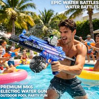 New MK6 Electric Water Gun High Speed Automatic Fire Spray Toy with Dazzling Flames Summer Outdoor Water Play Toy