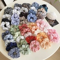 5/3PCs Cute Polka Dot Print Scrunchies for Women Girls Soft Elastic Hair Ties Pleated Elastic Hair Bands Hair Accessories