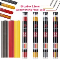 16pcs/box Length 120mm Woodworking Pencil Lead, 2.8mm 2B 3Color Carpenter Pencil Leads Marking Architectural Writing Accessory