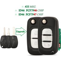 jingyuqin 2/3BNT For Renault Vivaro Traffic Master Kangoo Clio Dacia 433MHz ID46 PCF7947 /7946 Chip Folding Remote Key VA2 NE72