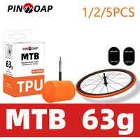 AliExpress pinmoap 1/2/5PCS Ultralight PINMOAP TPU MTB Bike Inner Tube 26/27/29.5Inch 63g Tub Mountain Bicycle Parts Tire FV45mm Bike Accessorie