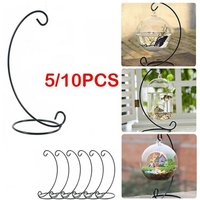 5/10pcs Iron Stand Christmas Bauble Holder Ornaments Hanging Display Stand Metal Shape Hanger Plant Stand Wrought Flower Basket