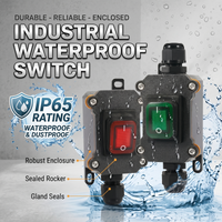 IP65 Waterproof Rocker Switch Box On Off Inline Cable Control Switchboard with PG7 Gland Red Green Lighted Button for Outdoor