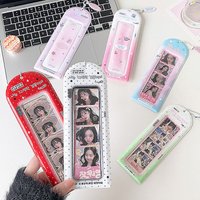 4 Slots Kpop Photocard Holder INS Style Card Protector Idol Card Display Pouch Y2k ItaBag Pendant Keychain for Backpack