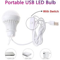 1PC 5W 7W USB LED Bulb DC 5V Portable LED Lamp Night Light Outdoor Camping Lamp Reading Light Bulb Energy Saving Emergency Lamp