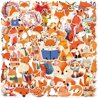 10/25/50pcs Cute Fox Cartoon Stickers Graffiti Animal for DIY Scrapbooking Phone Laptop Guitar Suitcase Car Water Bottle