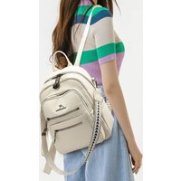 Fashionable Women's Genuine Leather Backpack Large Capacity All-match Commuter Travel Bag with Adjustable Strap and Zipper Cl