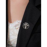 LIKGREAT Magen David Star Hexagram Brooch Hebrew Letter Chai Pin for Jewish Kabbalah Stainless Steel Jewelry Gift