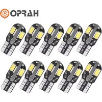 10 pcs t10 car led interior reading lamp w5w 168 194 auto door lights side marker license plate light led bulb 12v DC warm white