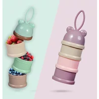 Baby Formula Travel - Essential Storage Cereal Powder Dispenser 3-Layer CartoonMilk Container for Portable