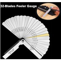 New 32 Blades Feeler Gauge Accuracy 0.04-0.88mm Thickness Gap Gauges Stainless Steel Feeler Metric Imperial Gap Measuring Tool
