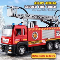 Antike Legierung Feuerwehr auto Feuerwehr mann Simulation Sprinkler Auto Druckguss Wassers pray mit Licht Musik Rettungs wagen Kinder Spielzeug Junge Geschenk