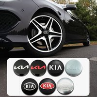 4pcs 56mm Car Aluminum Wheel Stickers for Kia Carnival Niro EV9 K8 Forte Cerato Sportage Ray EV Telluride Wheel Center Stickers