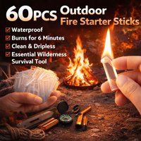 Fire Starter Sticks 60 Pcs Clear Waterproof Long Burning 6 Minutes Clean Dripless Wilderness Survival Outdoor Camping BBQ Hiking