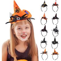 Witch Party Hat Witch Pumpkin Shaped Headband Pointed Halloween Headwear Decoration For Children And Adults Cosplay Hairband