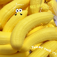 Squishy Simulated Pulp Banana Squeeze Toy Soft Stress Relief Slow Rising Sensory Fidget for Anxiety Gifts for Kids Adults
