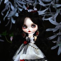 ICY DBS 30cm Blyth Doll Vintage Crown Princess Black Hair Fair Skin Matte Face Doll with Dress & Accessories Girls Festival Gift