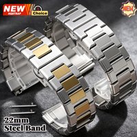 Steel Watch Strap 22mm Butterfly Clasp Men Business Watch Band Quick Release Replacement Wristband for Seiko Bracelet for Rolex