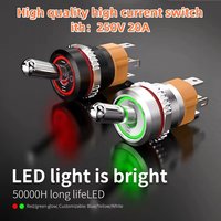 LANBOO 16MM 15A High Current 3 way 12V Toggle Switch rocker Vintage switch 2/3 Positions With LED waterproof round boat