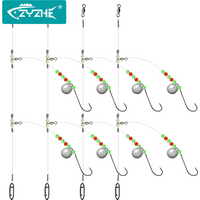 ZYZHE 1PC Sea Fishing Rigs With Double Hook Metal JIG Size 1/0# Saltwater Surf Fishing Bait Rigs Flapper Snapper Rigs