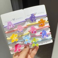 Care Bears Cute Cartoon Jewelry Set for Kids, Acrylic Hair Clips Hair Ties Rings Hair Accessories for Girls
