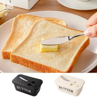 Butter Container Box with Lid Storage Box Cheese Tool with Knife Bamboo Cover Butter Slice Butter Dish Tableware Dish Serving