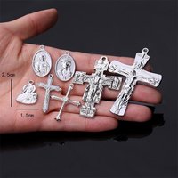 10 Pieces/Catholic Handmade Cross Medal DIY Ornament Accessories Cross Jesus Tag Christmas Gift