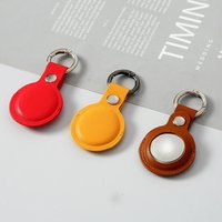 1/2/3/4pcs For Airtag Keychain Protective Leather Cover Case