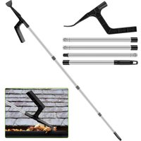 Extendable Gutter Cleaner Telescopic Durable Plastic Head Portable Gutter Cleaning Brush Abrasion Resistance Anti-rust