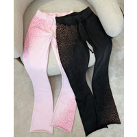 2026 Y2K Leopard Print Fashion Knitted Sportswear Two-Piece Set Women's Casual Fit Yoga Sexy Slim High Waist Casual Sports Pants