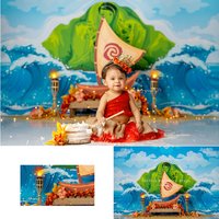 Summer Beachside Boat Backdrops Kids Baby Photography Props Child Adult Photocall Decors Coast Backgrounds