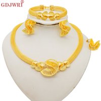 Dubai Nigeria High Quality Latest Jewellery Set For Women Dubai Nigeria Party Jewelry Necklace Earrings And Ring Wedding Party