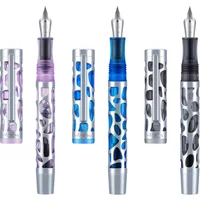 Asvine M169 Acrylic Dropper Fountain Pen Transparent Metal Skeleton Pen Come with Converter EF/F/M Nib Writing Office Pen