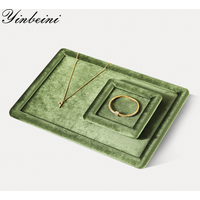 Yinbeini Velvet Jewelry Flat Tray Ring Pendant Bracelet Necklace Display Tray Jewelry Storage Organizer Plate P082