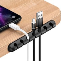 VIKEFON Cable Cord Wire Organizer Silicone USB Cable Winder Management Clips Self Adhesive for Mouse Keyboard Headset For iPhone