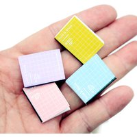 4Pcs/Set DIY Study Room Decoration Miniature Items Doll House Gifts Mini Cartoon Exercise Book Model For Dollhouse Accessories