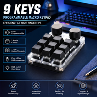 Programmable Mechanical 12Keys RGB Shortcut Keyboard,Macro Pad Custom With Knobs Wired/Dual-Mode/Bluetooth Gaming Keyboard